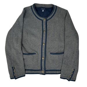 Tommy Hilfiger Women's Cardigan Sweater Grey Size-XXL Button-Up Preppy Academia